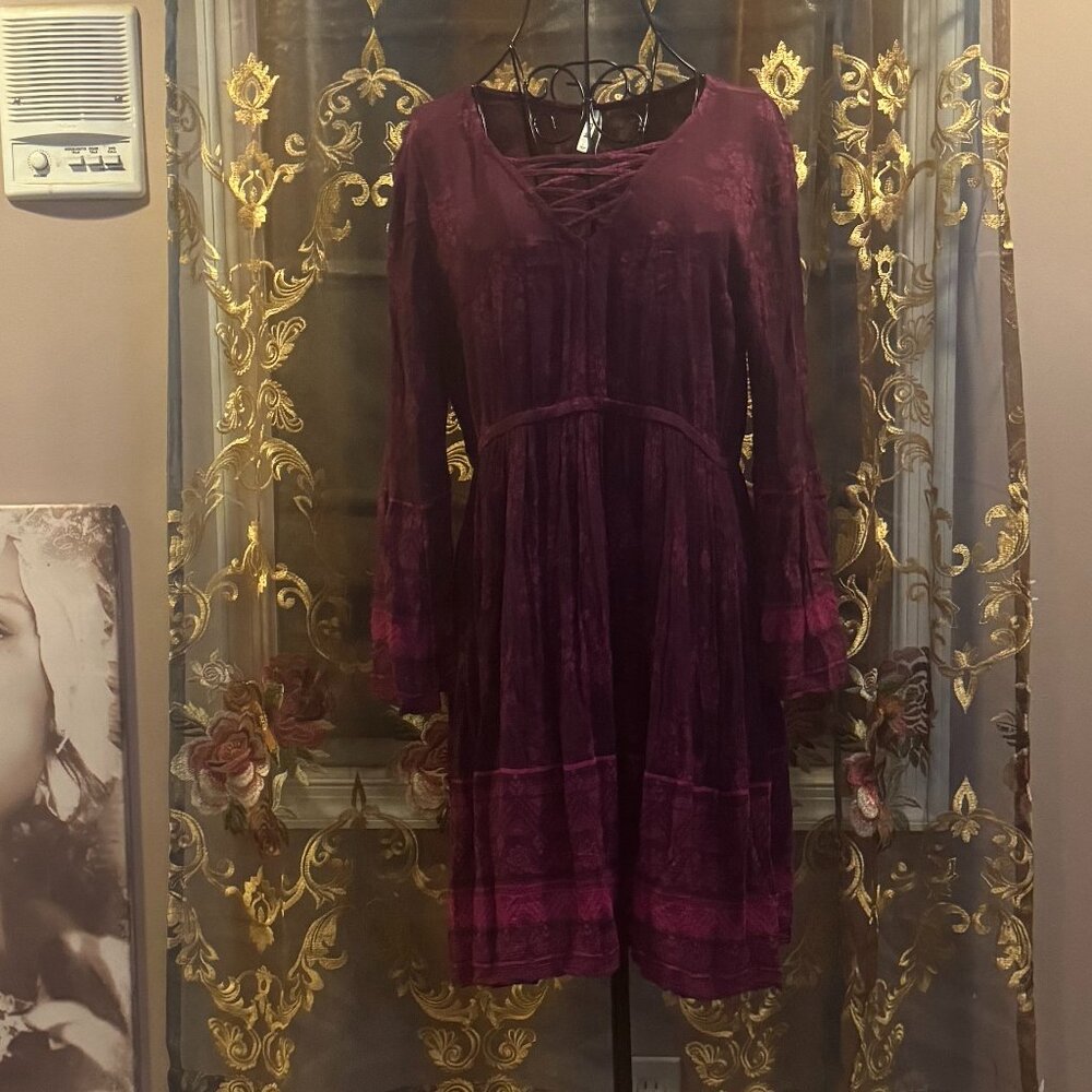 Mudd Plum Floral Print Tunic Dress - L